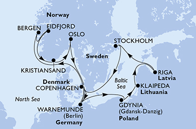 Itinerar plavby lodí - Plavba lodí Riga